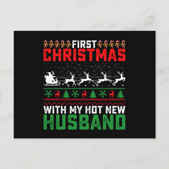 Första jul med min Hett New Make Ugly Vykort (Framsida)
