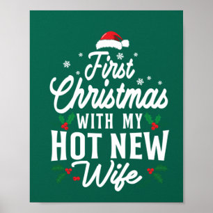 Första jul med min Hett Ny fru Funny Julafton Poster