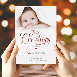 Första jul med Photo Helgdag Card Julkort