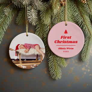 Första jul - Monogram Photo Helgdag Ornament