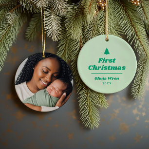 Första jul - Monogram Photo Helgdag Ornament