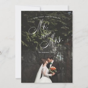 Första jul, mr. & Mrs Helgdag Photo Card Julkort
