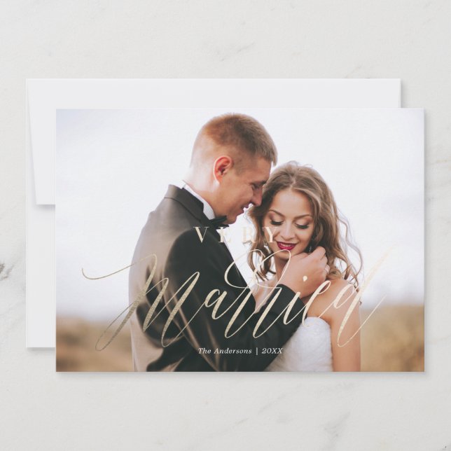 Första jul Mr & Mrs Helgdag Photo Card Julkort (Framsida)