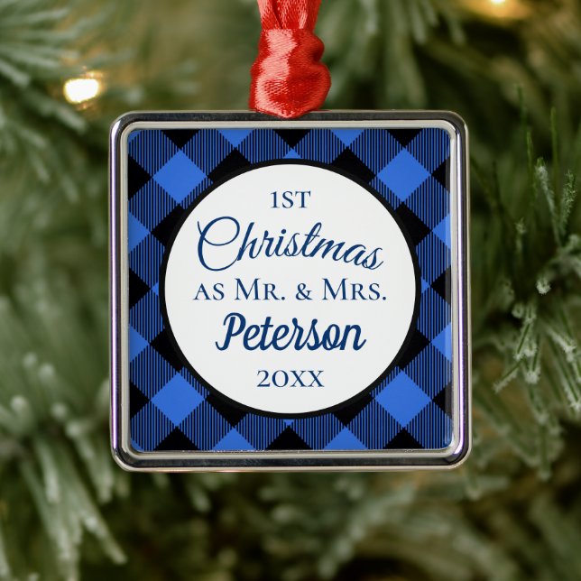 Första jul Mr. och Mrs. Buffalo Blue Play Julgransprydnad Metall (Träd)