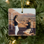 Första jul Mr. och Mrs. Couple Photo Julgransprydnad Keramik<br><div class="desc">Vår första jul, din namn och ditt favoritfoto på en kvadratisk keramisk prydnadsprodukt. Skapa Julgran prydnadsföremål för dig själv eller ge som en gåva till familj, vänner, föräldrar och farföräldrar! **TIP: Vi föreslår att du skördar fotot till en kvadrat innan du laddar upp det för att se till att du...</div>