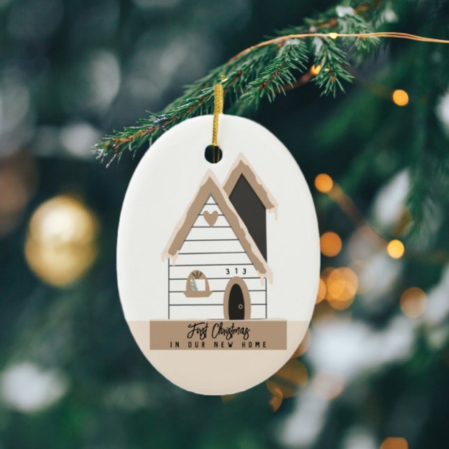 Första jul - ny Anpassningsbar, hem Julgransprydnad Keramik (Skapare uppladdad)