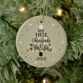 Första jul - nyveckors årsavgång - Grönt Julgransprydnad Keramik