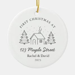 Första jul på vår Ny adress - Minimihus Julgransprydnad Keramik