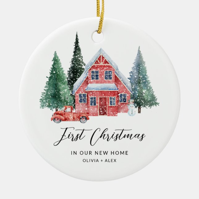 Första jul-Personligen Ornament New Home Gif (Framsidan)