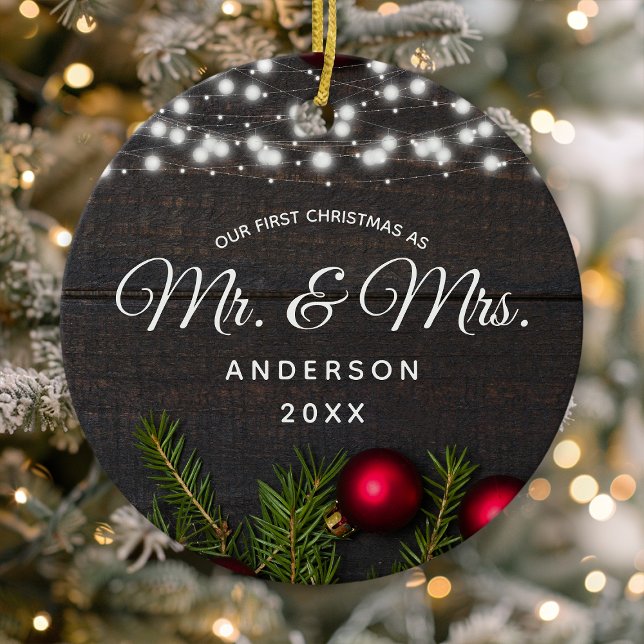 Första jul, Red Gräs String Ljus Julgransprydnad Keramik (Skapare uppladdad)