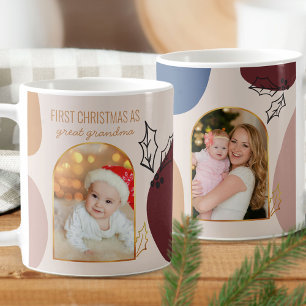 Första jul som Anpassningsbar Guld Arch Photo Kaffemugg
