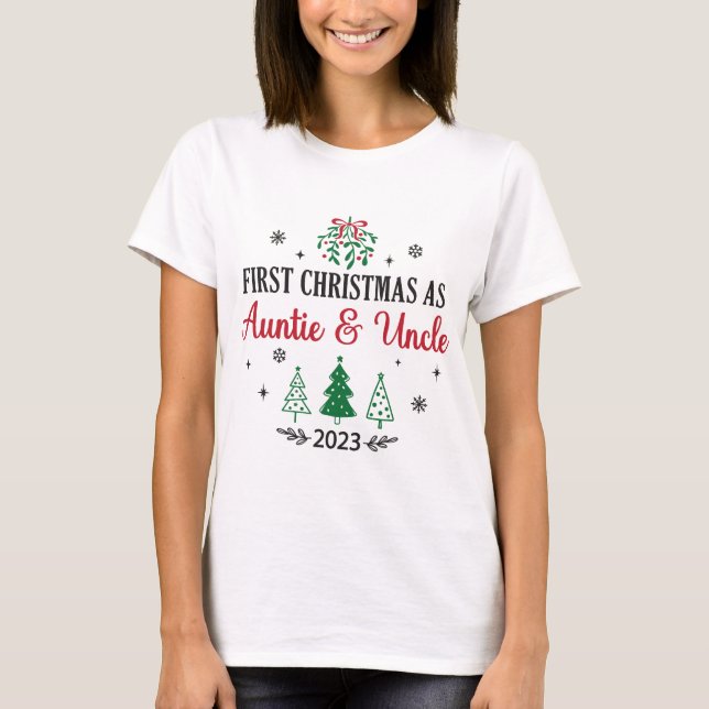 Första jul som årtionde och morbror 2023 t shirt (Framsida)