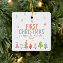 Första jul som Auntie, Foto, Personlig Julgransprydnad Keramik