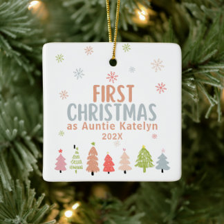Första jul som Auntie, Foto, Personlig Julgransprydnad Keramik