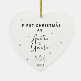 Första jul som Auntie och Farbror Photo Julgransprydnad Keramik