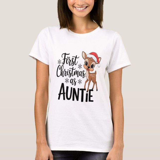 Första jul som Auntie Shirt | festlig T (Framsida)