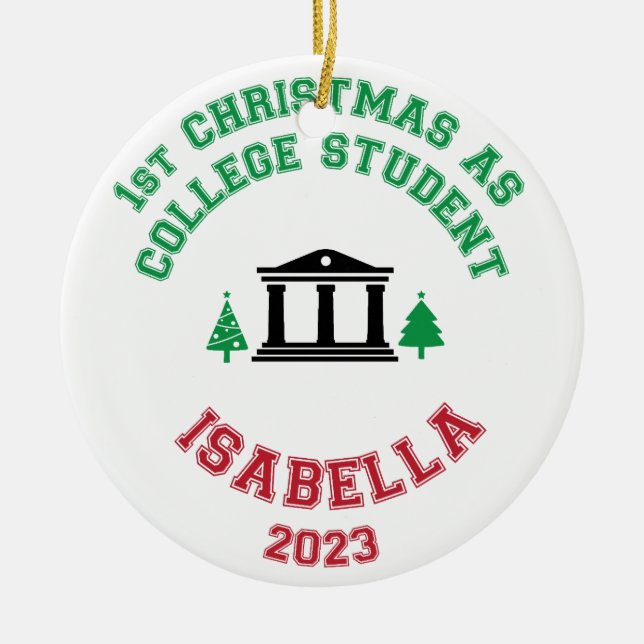 Första jul som college student ornament (Framsidan)
