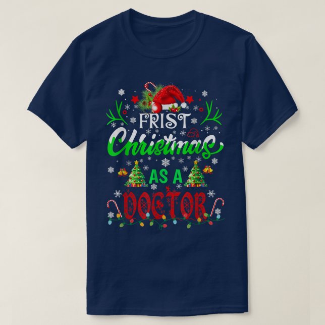 Första jul som Doktor-tomten ugly Julafton 2 T Shirt (Design framsida)