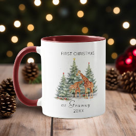 Första jul som en familj av tre Cute Giraffe Mugg