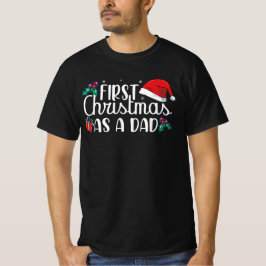 Första jul som en Pappa-familj som matchar Far T Shirt
