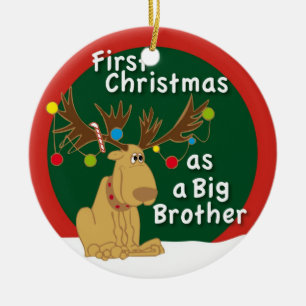 Första jul som en storebror julgransprydnad keramik