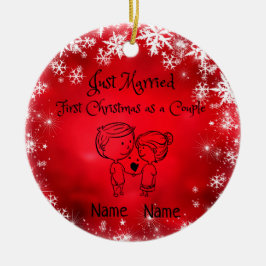 Första jul som ett par - Ny gifta Julgransprydnad Keramik