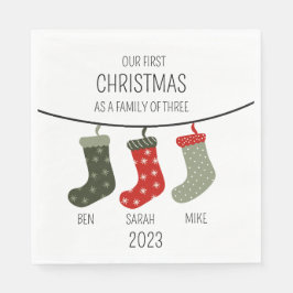 Första jul som familj av tre pappersservett