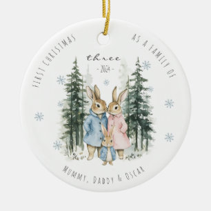 Första jul som familj tre Pojke Julgransprydnad Keramik