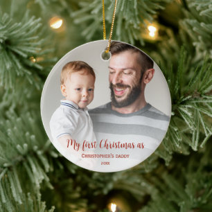 Första jul som fotoutfyllning i Pappa Fullt Julgransprydnad Keramik