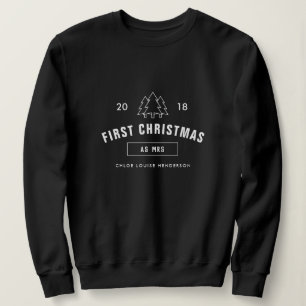 Första jul som Fröcken en svart vitlogotyp T Shirt