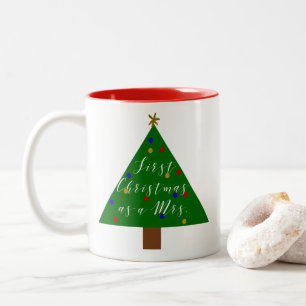 Första jul som fru Två-Tonad mugg