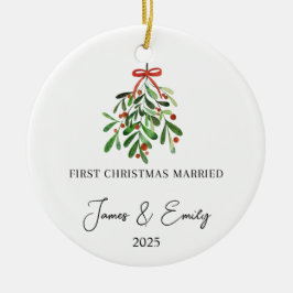 Första jul som gift prydnadsföremål, Bröllop Gift Julgransprydnad Keramik