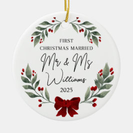 Första jul som gift prydnadsföremål, Bröllop Gift Julgransprydnad Keramik