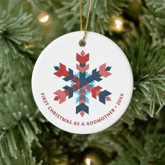 Första jul som Godmoder-Personligen Godmamma Julgransprydnad Keramik (Träd)