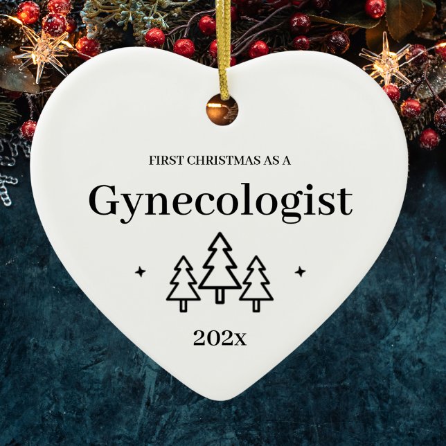 Första jul som gynekolog 2024 julgransprydnad keramik (First Christmas As A Gynecologist 2024 Ceramic Ornament
)