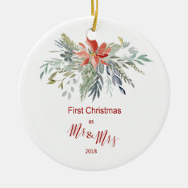 Första jul som herr & fru 2018 julgransprydnad keramik