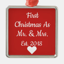 Första jul som Herr och den Fru prydnaden