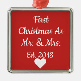 Första jul som Herr och den Fru prydnaden Julgransprydnad Metall