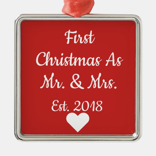 Första jul som Herr och den Fru prydnaden Julgransprydnad Metall (Framsidan)