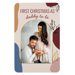 Första jul som   Holly Shapes Arched Photo Magnet