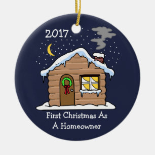 Första jul som husägare 2017 (Cabin) Julgransprydnad Keramik