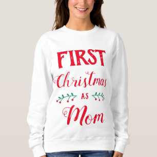 Första jul som Mamma-familjen matchar röd text T Shirt