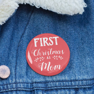 Första jul som Mamma-familjen matchar vit Knapp