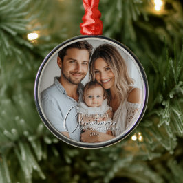 Första jul som Mamma och pappa Anpassningsbar Phot Julgransprydnad Metall