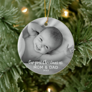 Första jul som Mamma och Pappa  Foto från Baby Julgransprydnad Keramik
