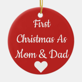 Första jul som mamma- och pappaprydnad julgransprydnad keramik