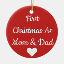 Första jul som mamma- och pappaprydnad