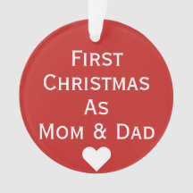 Första jul som mamma- & pappaprydnad