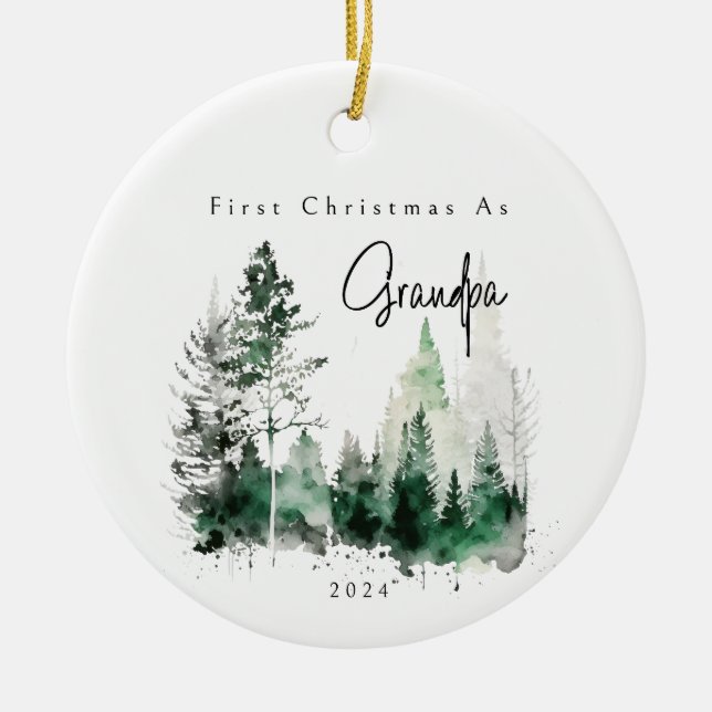 Första jul som morfar Helgdag Ornament (Framsidan)