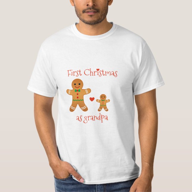 Första jul som morfar - Pepparkaksgubbar T Shirt (Framsida)